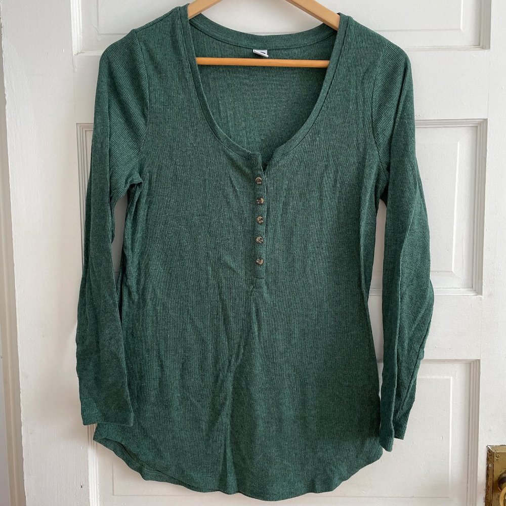 Dark Green Large Tall Henley